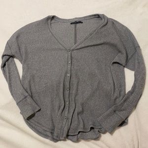 Gray button up sweater